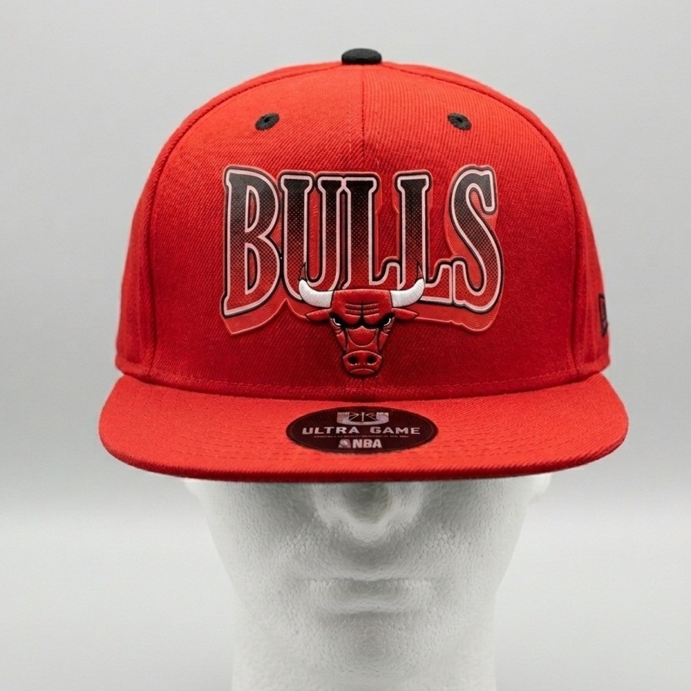 Chicago‎ Bulls Red Snapback Hat Ultra Game NBA Flat Bill Cap New
